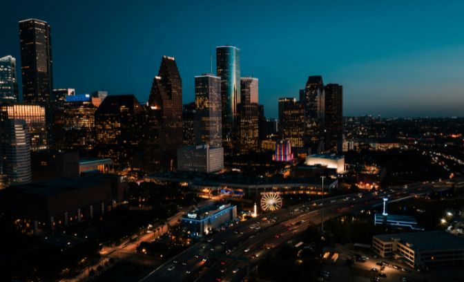 Houston in de avond